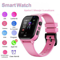 Smartwatch copii. SIM 4G. Localizare GPS. Foto. Apel/Mesaje/Chat. Roz.