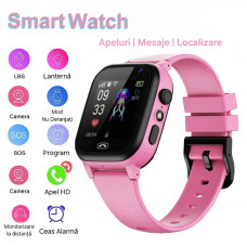 Smartwatch copii. SIM 4G. Localizare GPS. Foto. Apel/Mesaje/Chat. Roz.